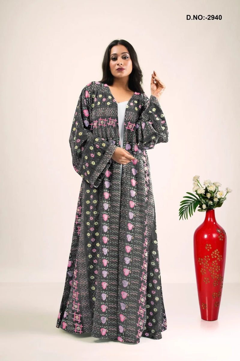 Georgette Shrug in Twilight Chikankari Harmony - غاجي والا إكسبورت Gajiwala Export