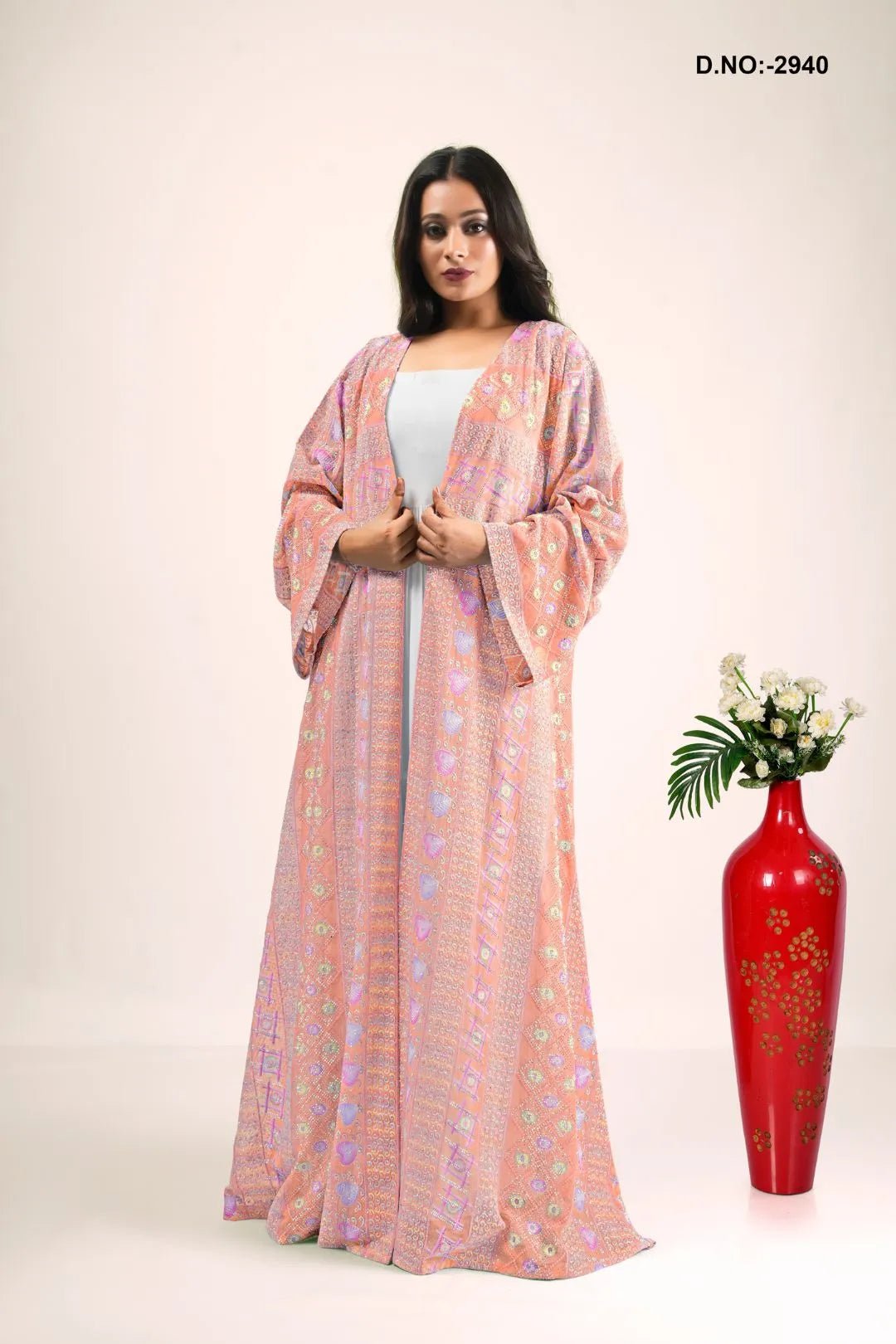 Georgette Shrug in Twilight Chikankari Harmony - غاجي والا إكسبورت Gajiwala Export