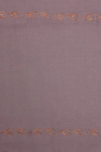 Gold Beaded Border on Dusty Gray sheer Fabric - غاجي والا إكسبورت Gajiwala Export