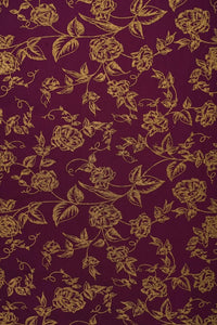 Gold Floral Maroon on Plum Jacquard Fabric - غاجي والا إكسبورت Gajiwala Export