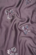 Gray Matte Fabric with Tonal Sequin Floral Appliqué - غاجي والا إكسبورت Gajiwala Export