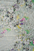 Green Floral Digital Print Brocade Fabric with Weave - غاجي والا إكسبورت Gajiwala Export