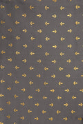 Grey Fabric with Metallic Gold Leaf Buti Print - غاجي والا إكسبورت Gajiwala Export