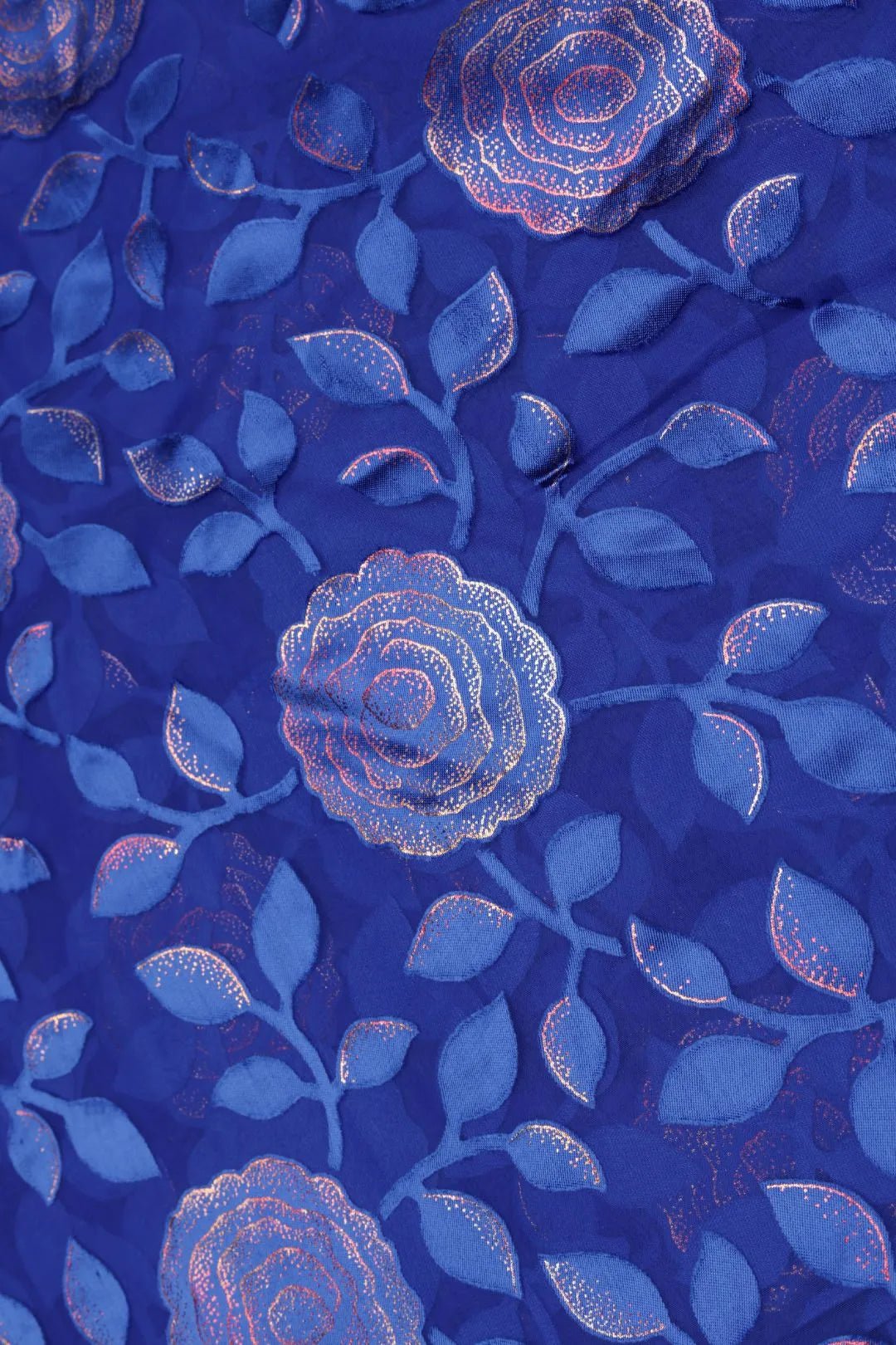 High - Contrast Metallic Floral Brasso Fabric - غاجي والا إكسبورت Gajiwala Export