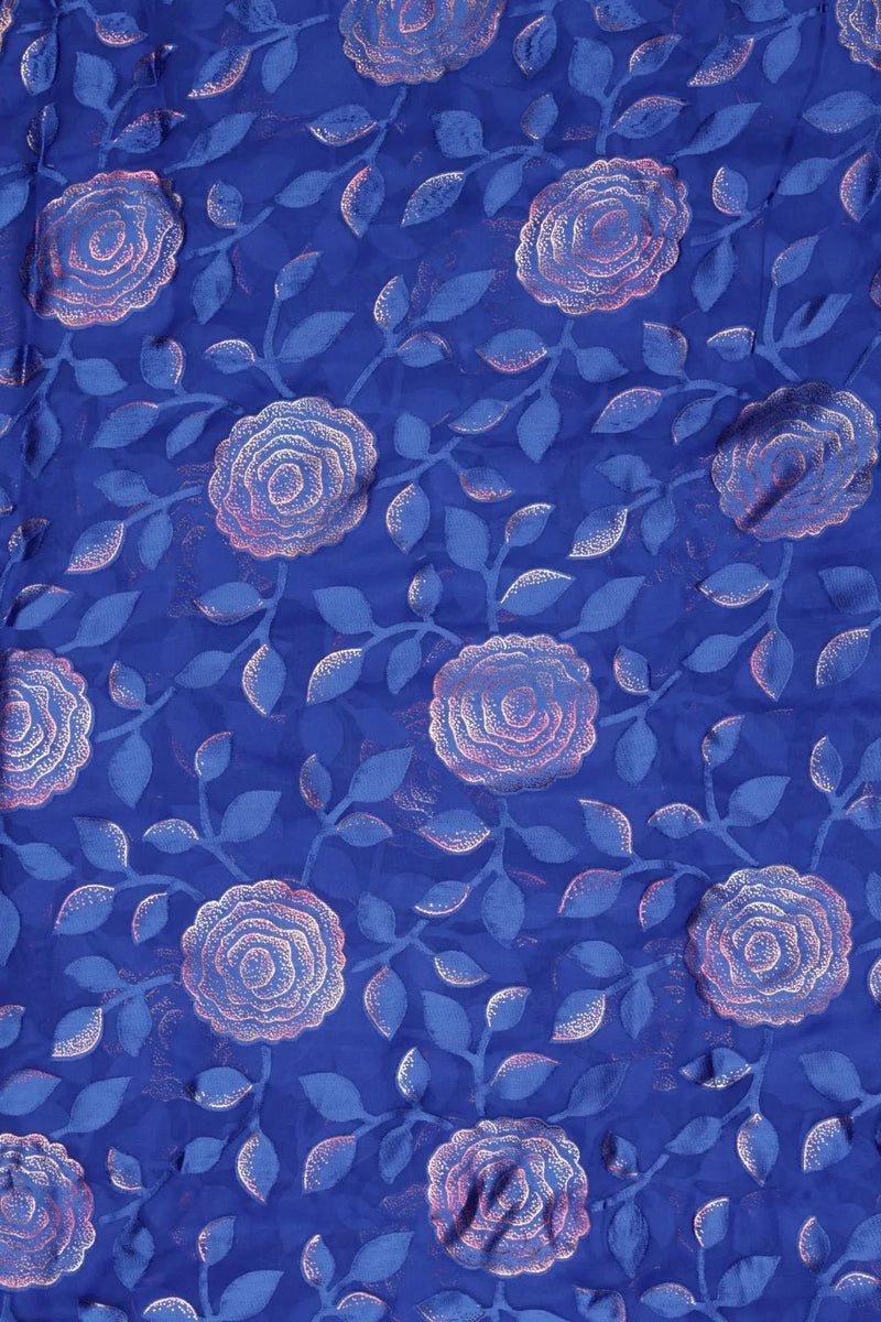 High - Contrast Metallic Floral Brasso Fabric - غاجي والا إكسبورت Gajiwala Export