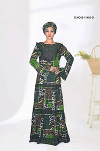 Kaftan Dress with Abstract Patchwork Print - غاجي والا إكسبورت Gajiwala Export