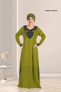 Kaftan Dress with Beaded Yoke and Ruffle For Women - غاجي والا إكسبورت Gajiwala Export