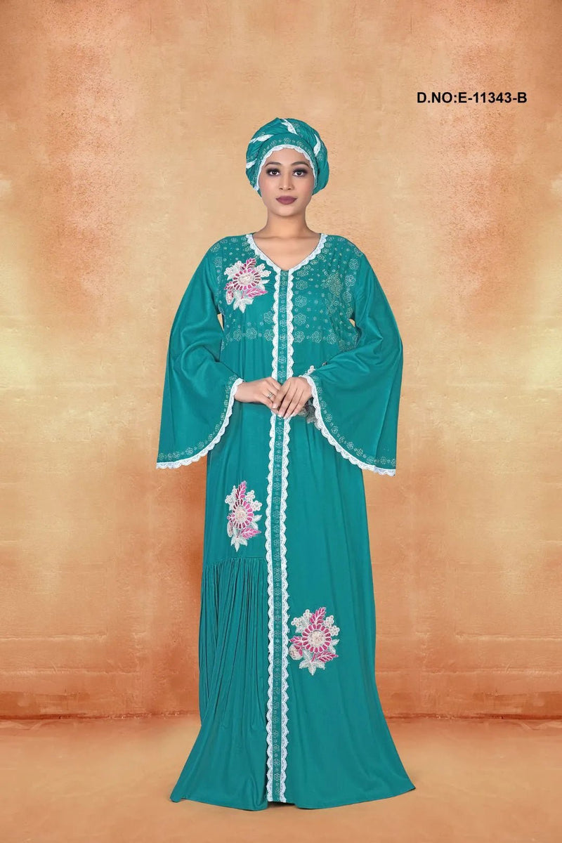 Kaftan Dress with Embroidered Motifs For Women - غاجي والا إكسبورت Gajiwala Export