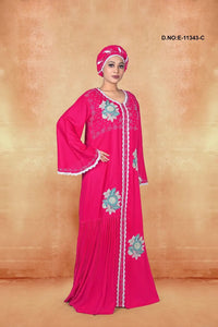 Kaftan Dress with Embroidered Motifs For Women - غاجي والا إكسبورت Gajiwala Export