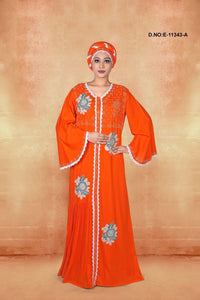 Kaftan Dress with Embroidered Motifs For Women - غاجي والا إكسبورت Gajiwala Export