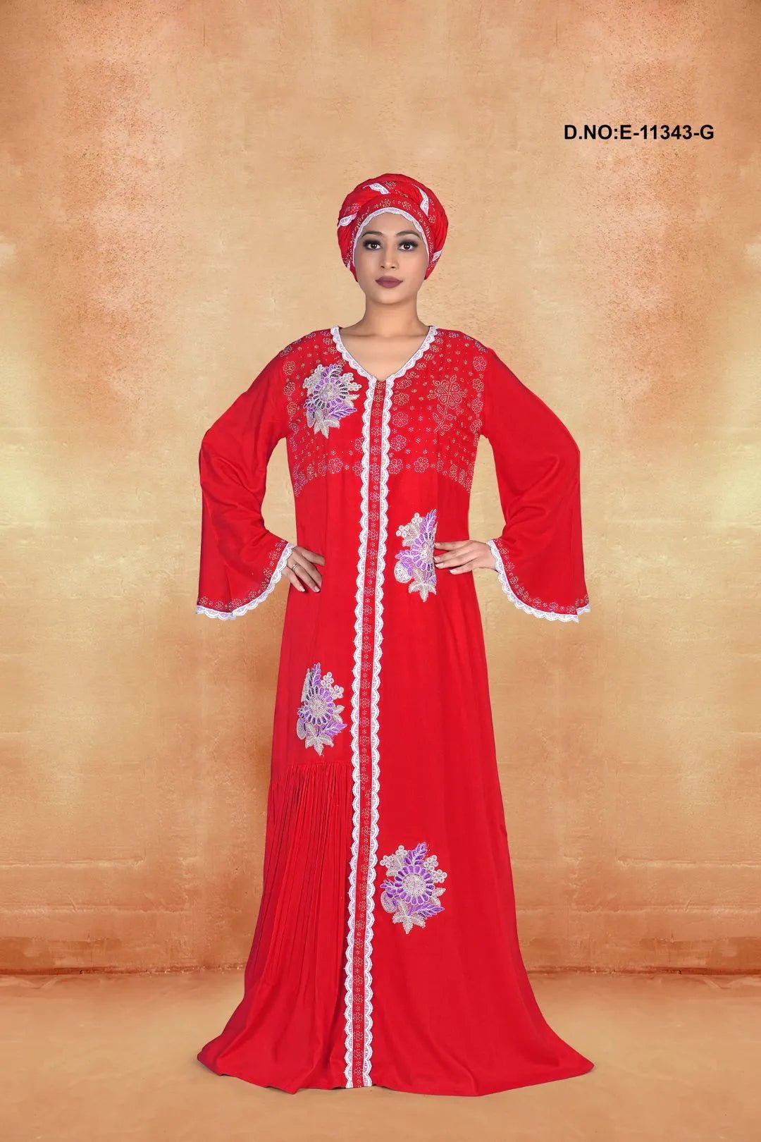 Kaftan Dress with Embroidered Motifs For Women - غاجي والا إكسبورت Gajiwala Export