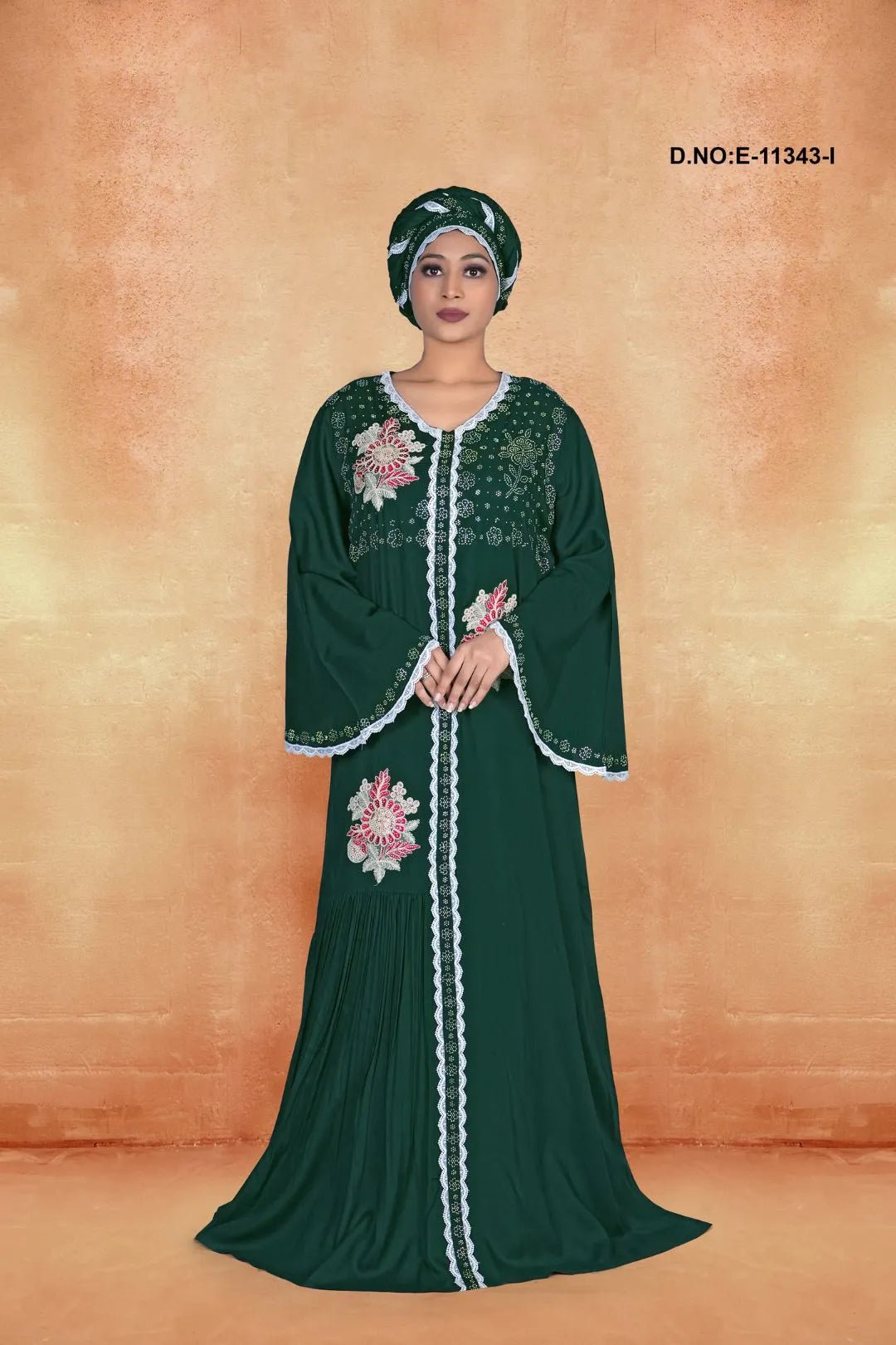 Kaftan Dress with Embroidered Motifs For Women - غاجي والا إكسبورت Gajiwala Export