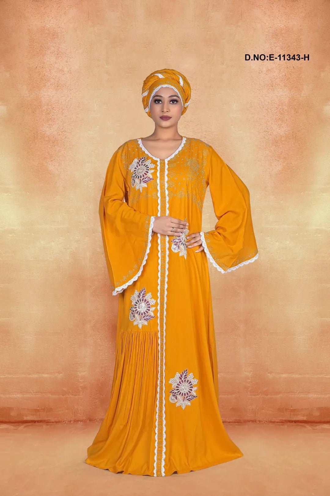 Kaftan Dress with Embroidered Motifs For Women - غاجي والا إكسبورت Gajiwala Export
