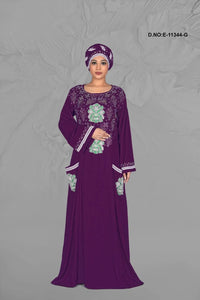 Kaftan Dress with Embroidered Pocket Design - غاجي والا إكسبورت Gajiwala Export