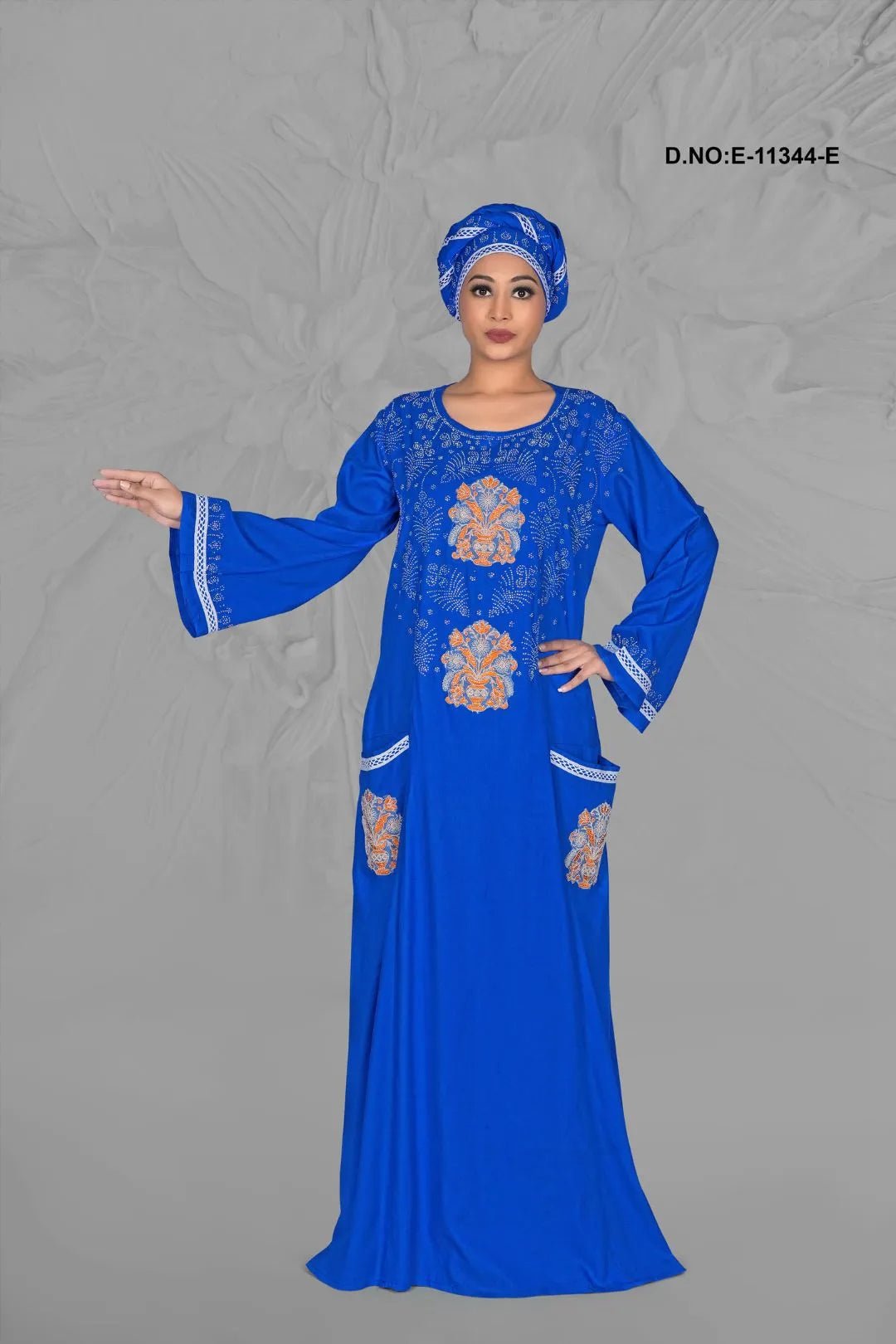 Kaftan Dress with Embroidered Pocket Design - غاجي والا إكسبورت Gajiwala Export