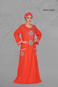 Kaftan Dress with Embroidered Pocket Design - غاجي والا إكسبورت Gajiwala Export