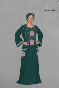 Kaftan Dress with Embroidered Pocket Design - غاجي والا إكسبورت Gajiwala Export