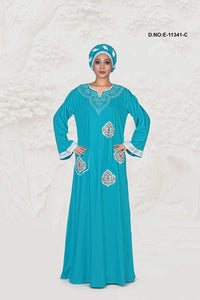 Kaftan Dress with Embroidered Pocket Patches - غاجي والا إكسبورت Gajiwala Export