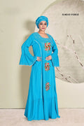 Kaftan Dress with Swirl Embroidered Motifs - غاجي والا إكسبورت Gajiwala Export