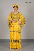 Kaftan Gown with Contrast Black Embroidery - غاجي والا إكسبورت Gajiwala Export