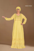 Sky Blue Embroidered Kaftan Gown Full Length Elegant Abaya Dress - غاجي والا إكسبورت Gajiwala Export