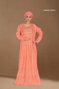 Sky Blue Embroidered Kaftan Gown Full Length Elegant Abaya Dress - غاجي والا إكسبورت Gajiwala Export