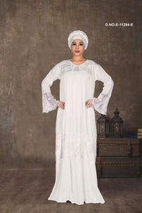 Kaftan Gown with Lace Yoke and Print Panel - غاجي والا إكسبورت Gajiwala Export