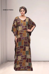Kaftan Gown with Patchwork Pattern For Women - غاجي والا إكسبورت Gajiwala Export