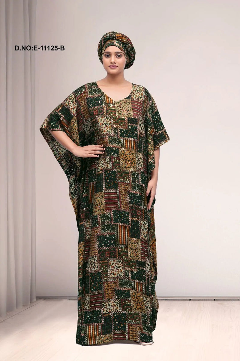 Kaftan Gown with Patchwork Pattern For Women - غاجي والا إكسبورت Gajiwala Export