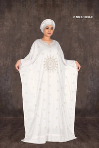 Kaftan Gown with Silver Starburst Motif For Women - غاجي والا إكسبورت Gajiwala Export
