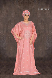 Kaftan Gown with Silver Starburst Motif For Women - غاجي والا إكسبورت Gajiwala Export