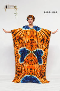 Kaftan Gown with Symmetrical Green Tie - Dye - غاجي والا إكسبورت Gajiwala Export