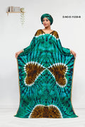 Kaftan Gown with Symmetrical Green Tie - Dye - غاجي والا إكسبورت Gajiwala Export
