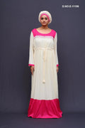 Kaftan with Bold Pink Contrast and Drawstring - غاجي والا إكسبورت Gajiwala Export