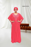 Kaftan with Colorful Beaded Neckline For Women - غاجي والا إكسبورت Gajiwala Export