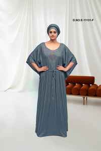 Kaftan with Colorful Beaded Neckline For Women - غاجي والا إكسبورت Gajiwala Export