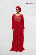 Pink Embroidered Kaftan for Women | Elegant Festive Maxi Dress- غاجي والا إكسبورت Gajiwala Export