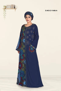 Kaftan with Vibrant Global Print Panel and Gilded Yoke - غاجي والا إكسبورت Gajiwala Export