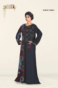 Kaftan with Vibrant Global Print Panel and Gilded Yoke - غاجي والا إكسبورت Gajiwala Export
