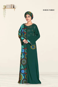Kaftan with Vibrant Global Print Panel and Gilded Yoke - غاجي والا إكسبورت Gajiwala Export