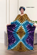 Kaftan with Vibrant Tie - Dye and Gold Trim - غاجي والا إكسبورت Gajiwala Export