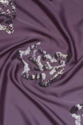 Lilac Abstract Spengle Embroidery Patchwork Fabric - غاجي والا إكسبورت Gajiwala Export