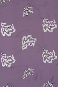 Lilac Abstract Spengle Embroidery Patchwork Fabric - غاجي والا إكسبورت Gajiwala Export