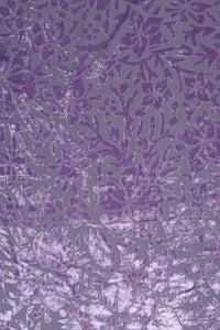 Lilac Burnout Velvet Floral Mesh fabric- غاجي والا إكسبورت Gajiwala Export