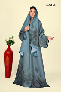 Linen Cotton Fabric Shrug in Teal Forest Whisper - غاجي والا إكسبورت Gajiwala Export