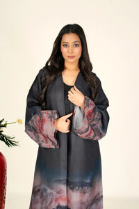 Linen Cotton Shrug with Artistic Brushscape Panels - غاجي والا إكسبورت Gajiwala Export