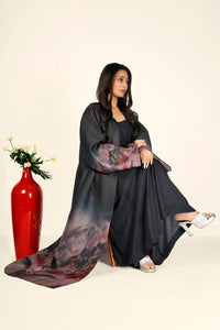 Linen Cotton Shrug with Artistic Brushscape Panels - غاجي والا إكسبورت Gajiwala Export