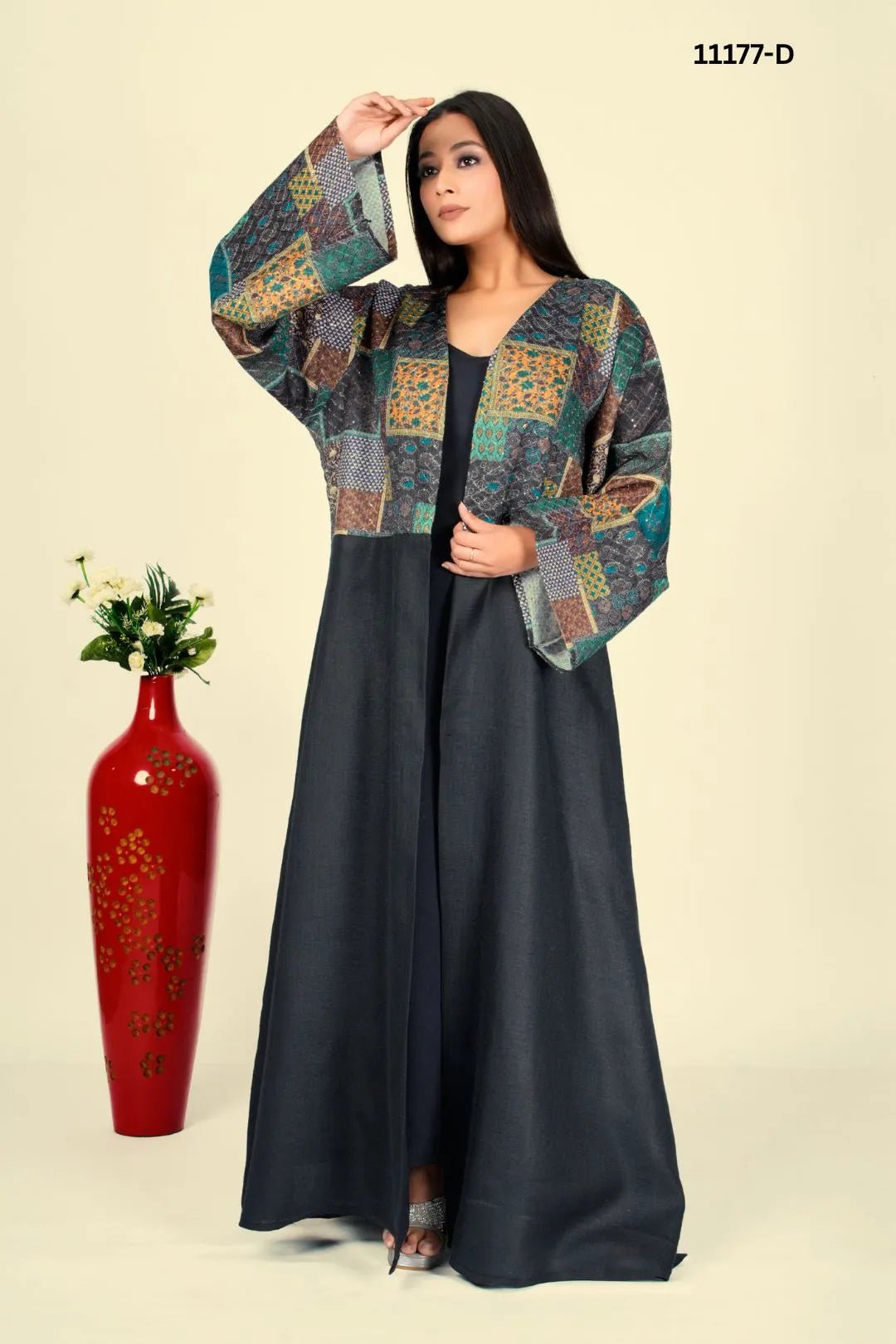 Linen Crochet Shrug in Abstract Harmony with Flow - غاجي والا إكسبورت Gajiwala Export