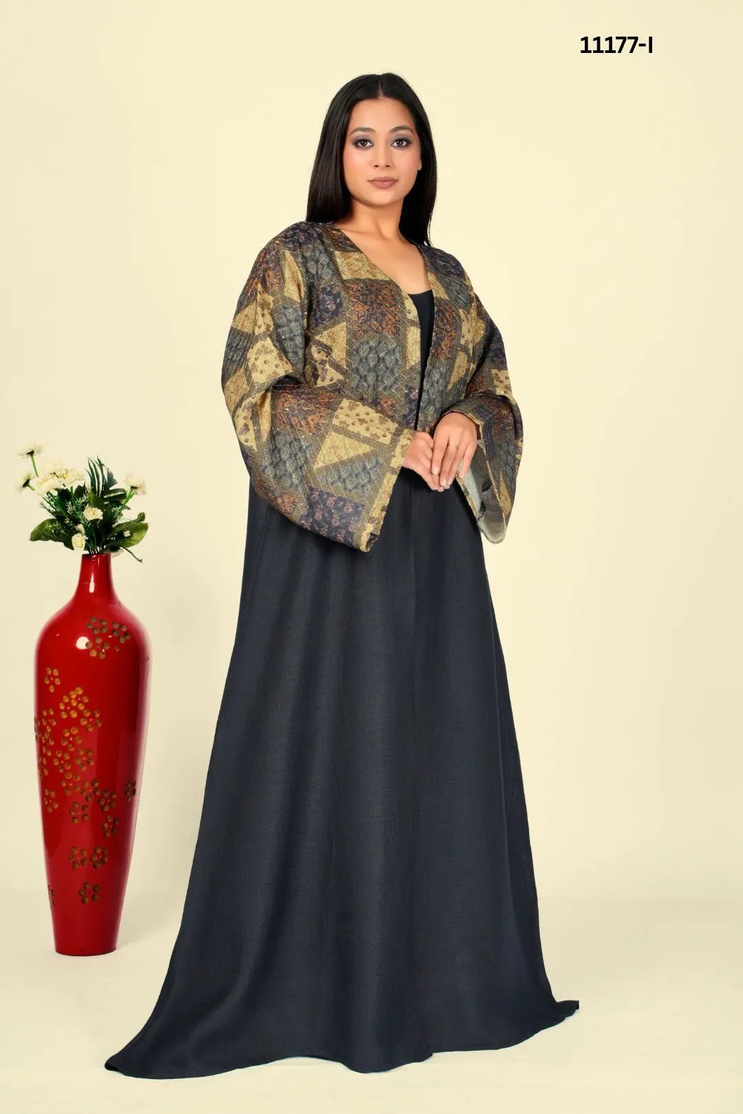 Linen Crochet Shrug in Abstract Harmony with Flow - غاجي والا إكسبورت Gajiwala Export