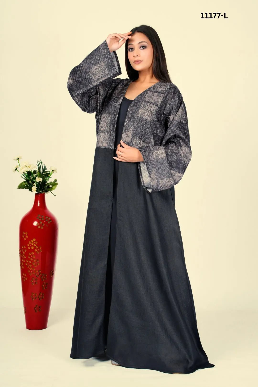 Linen Crochet Shrug in Abstract Harmony with Flow - غاجي والا إكسبورت Gajiwala Export